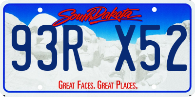 SD license plate 93RX52