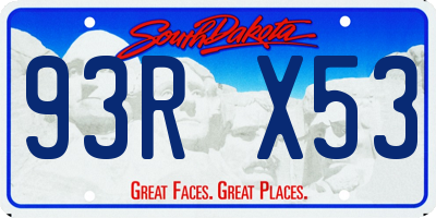 SD license plate 93RX53