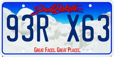 SD license plate 93RX63