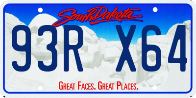 SD license plate 93RX64