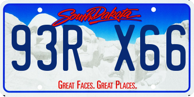SD license plate 93RX66