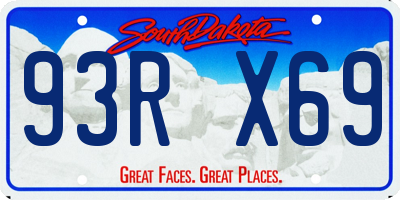 SD license plate 93RX69