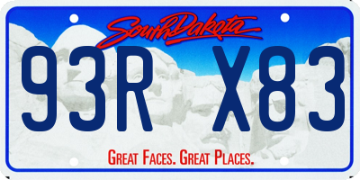 SD license plate 93RX83