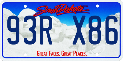 SD license plate 93RX86