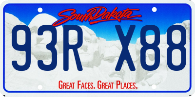 SD license plate 93RX88