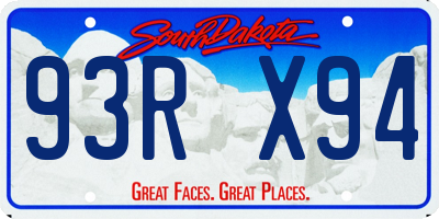SD license plate 93RX94