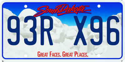 SD license plate 93RX96