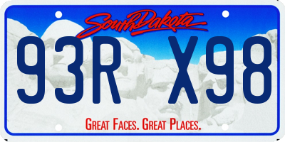 SD license plate 93RX98