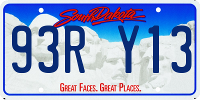 SD license plate 93RY13