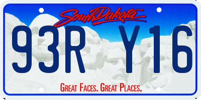 SD license plate 93RY16