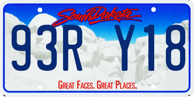 SD license plate 93RY18
