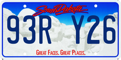 SD license plate 93RY26
