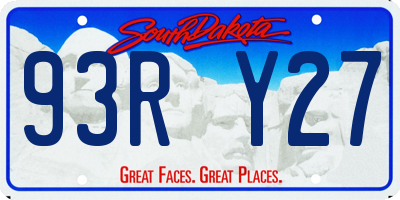 SD license plate 93RY27