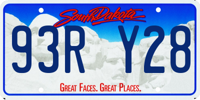 SD license plate 93RY28