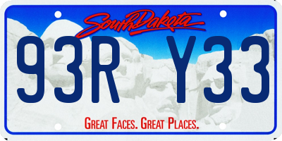 SD license plate 93RY33