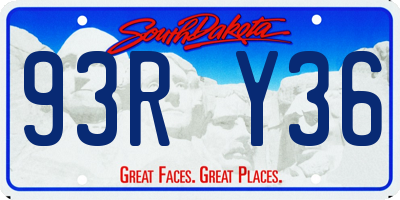 SD license plate 93RY36