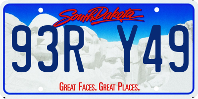 SD license plate 93RY49