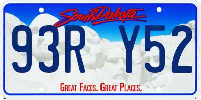 SD license plate 93RY52