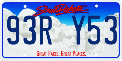 SD license plate 93RY53