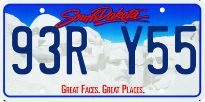 SD license plate 93RY55