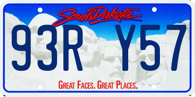 SD license plate 93RY57