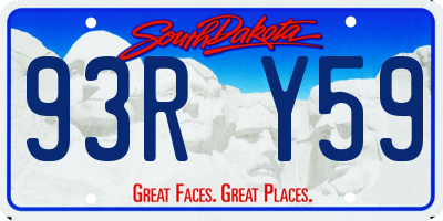 SD license plate 93RY59
