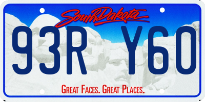 SD license plate 93RY60