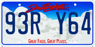 SD license plate 93RY64
