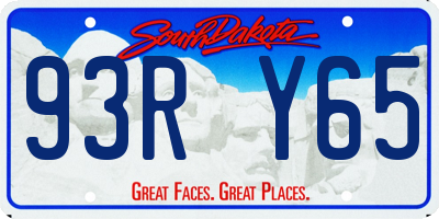 SD license plate 93RY65