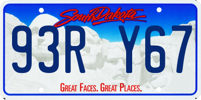 SD license plate 93RY67