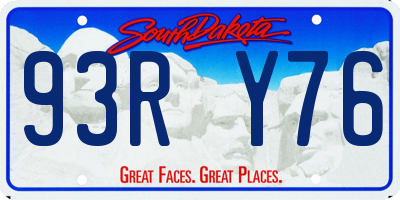 SD license plate 93RY76