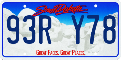 SD license plate 93RY78