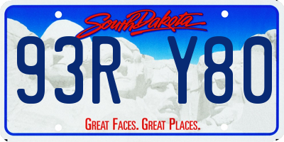 SD license plate 93RY80