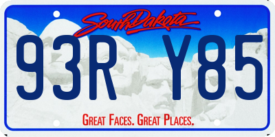 SD license plate 93RY85