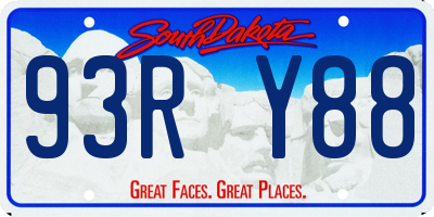 SD license plate 93RY88