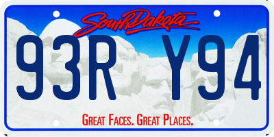SD license plate 93RY94