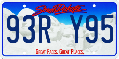 SD license plate 93RY95