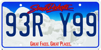 SD license plate 93RY99