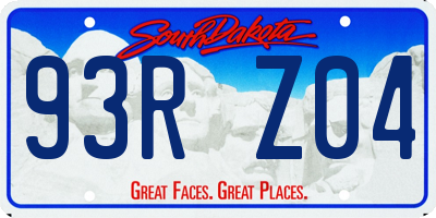 SD license plate 93RZ04