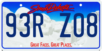 SD license plate 93RZ08
