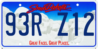 SD license plate 93RZ12