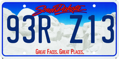SD license plate 93RZ13