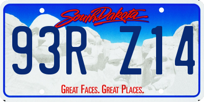 SD license plate 93RZ14