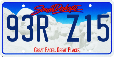 SD license plate 93RZ15