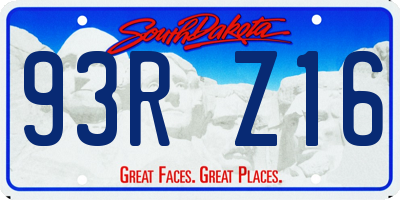 SD license plate 93RZ16