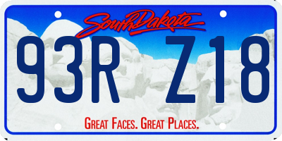SD license plate 93RZ18