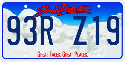 SD license plate 93RZ19