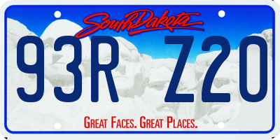 SD license plate 93RZ20