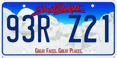 SD license plate 93RZ21