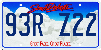 SD license plate 93RZ22